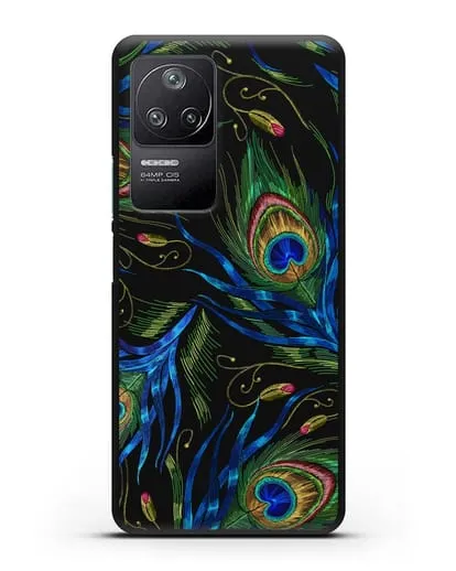 Чехол Перья павлина силиконовый для Xiaomi Poco F4