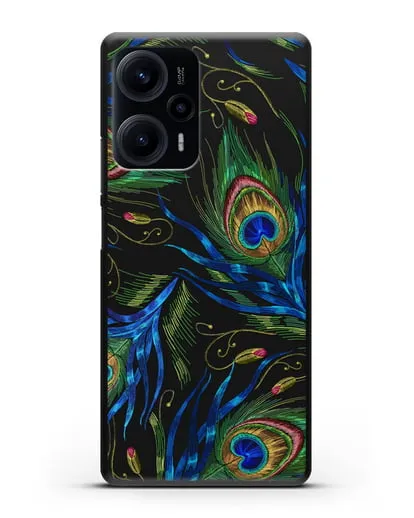 Чехол Перья павлина силиконовый для Xiaomi Poco F5