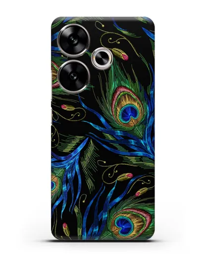 Чехол Перья павлина силиконовый для Xiaomi Poco F6