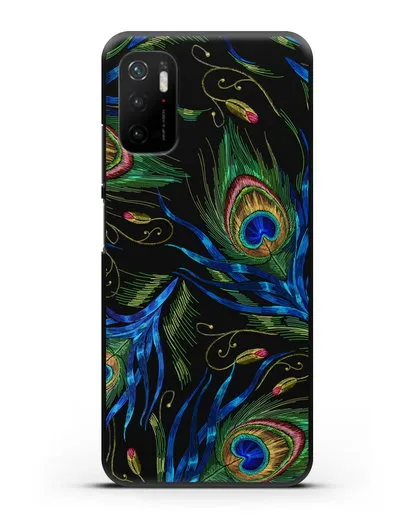 Чехол Перья павлина силиконовый для Xiaomi Poco M3 Pro