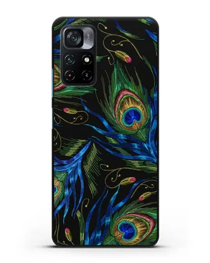 Чехол Перья павлина силиконовый для Xiaomi Poco M4 Pro 5G