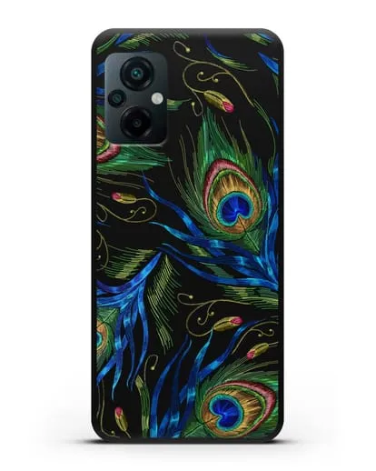 Чехол Перья павлина силиконовый для Xiaomi Poco M5