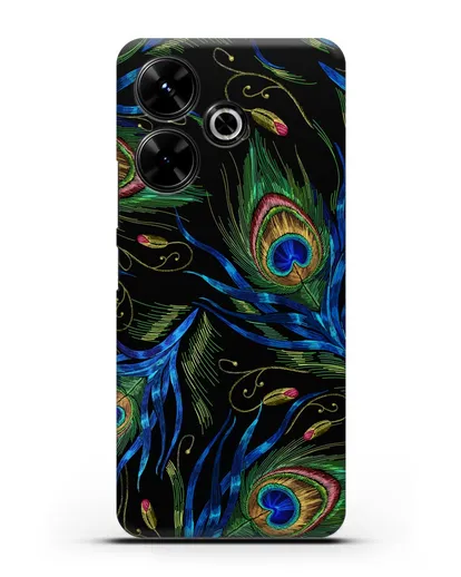 Чехол Перья павлина силиконовый для Xiaomi Poco M6