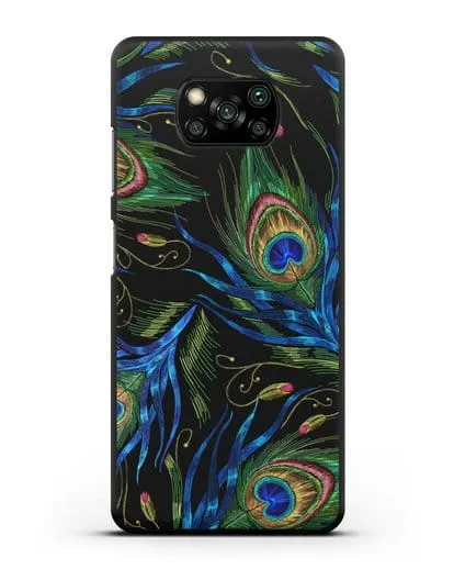 Чехол Перья павлина силиконовый для Xiaomi Poco X3