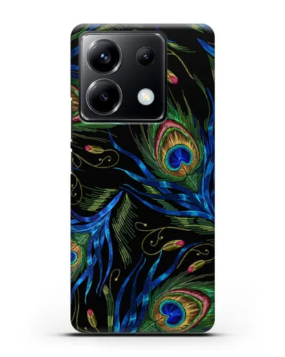 Чехол Перья павлина силиконовый для Xiaomi Poco X6
