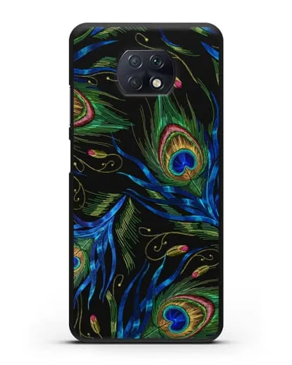 Чехол Перья павлина силиконовый для Xiaomi Redmi Note 9T