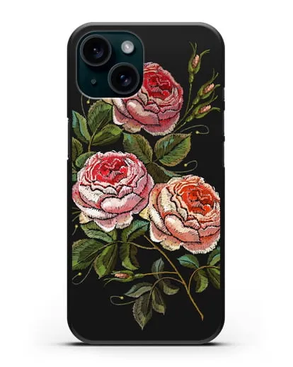 Чехол Розовые розы силиконовый для iPhone 15