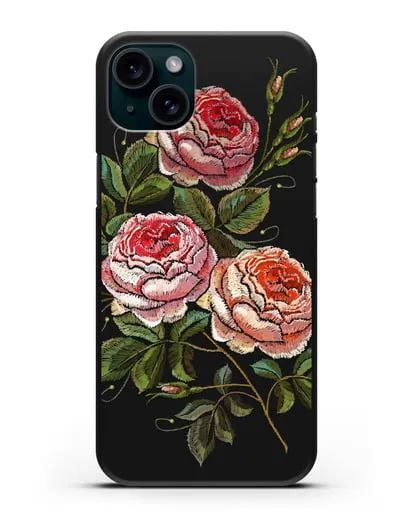 Чехол Розовые розы силиконовый для iPhone 15 Plus