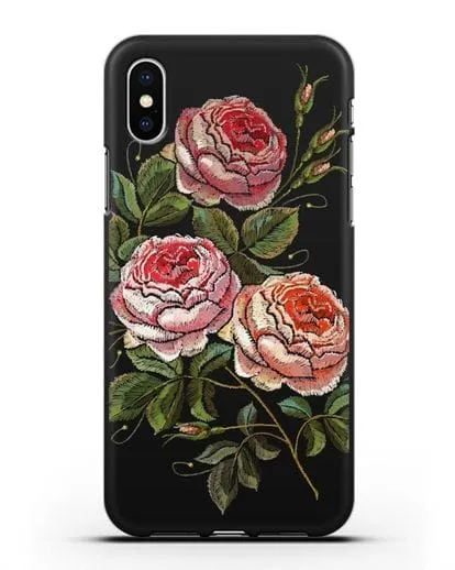 Чехол Розовые розы силиконовый для iPhone X