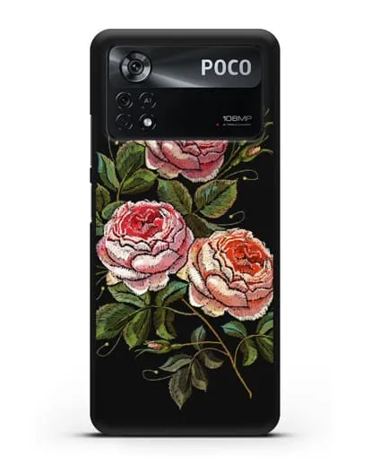 Чехол Розовые розы силиконовый для Xiaomi Poco X4 Pro
