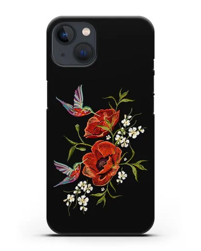 Чехол Красные маки силиконовый для iPhone 13