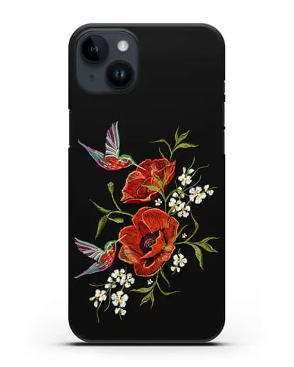 Чехол Красные маки силиконовый для iPhone 14 Plus