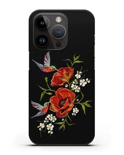 Чехол Красные маки силиконовый для iPhone 14 Pro