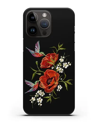 Чехол Красные маки силиконовый для iPhone 14 Pro Max