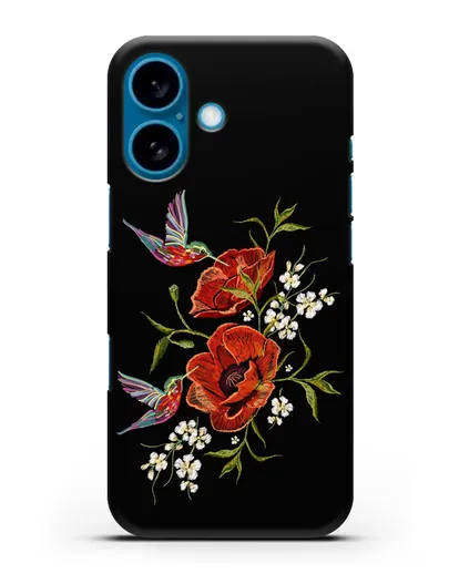 Чехол Красные маки силиконовый для iPhone 16