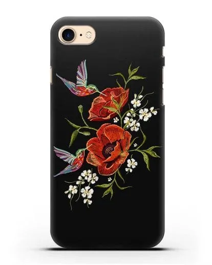 Чехол Красные маки силиконовый для iPhone 8