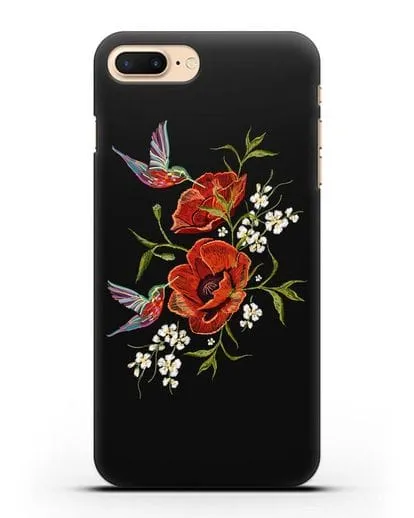 Чехол Красные маки силиконовый для iPhone 8 Plus