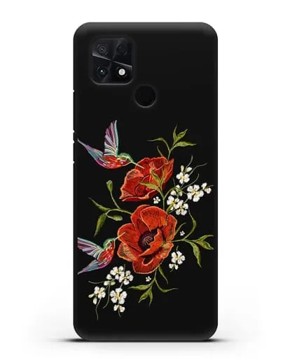 Чехол Красные маки силиконовый для Xiaomi Poco C40