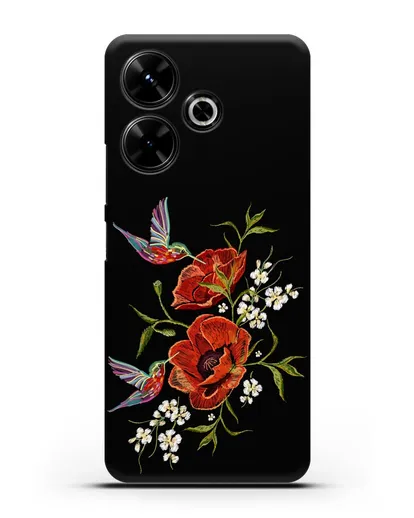 Чехол Красные маки силиконовый для Xiaomi Poco M6