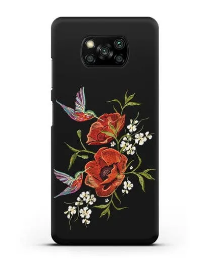 Чехол Красные маки силиконовый для Xiaomi Poco X3