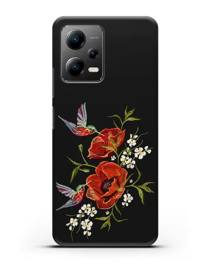 Чехол Красные маки силиконовый для Xiaomi Poco X5