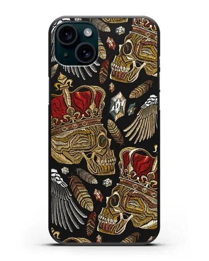 Чехол Череп с короной силиконовый для iPhone 15 Plus