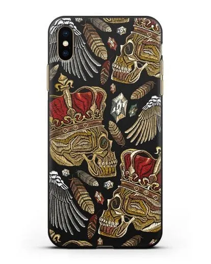 Чехол Череп с короной силиконовый для iPhone XS Max