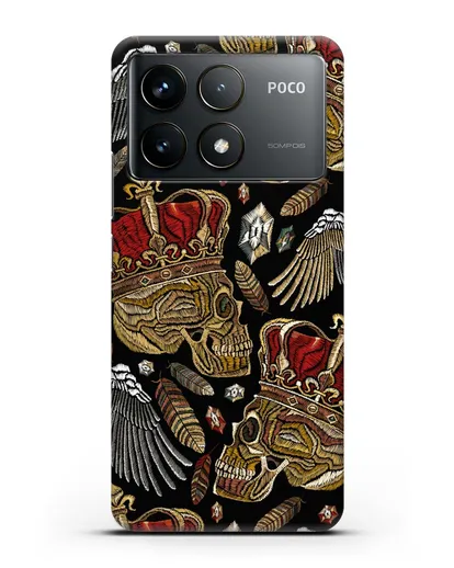 Чехол Череп с короной силиконовый для Xiaomi Poco F6 Pro