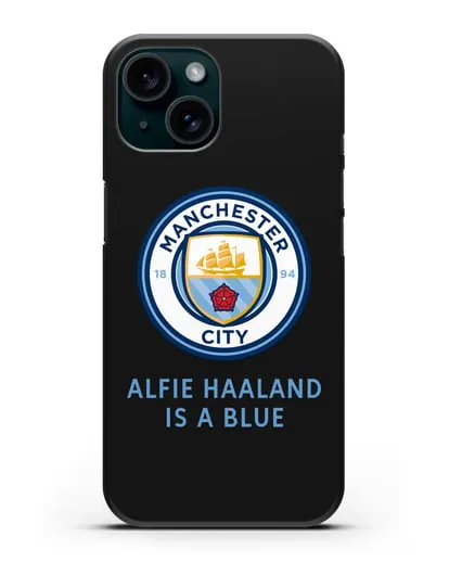 Чехол с логотипом Manchester City силиконовый для iPhone 15