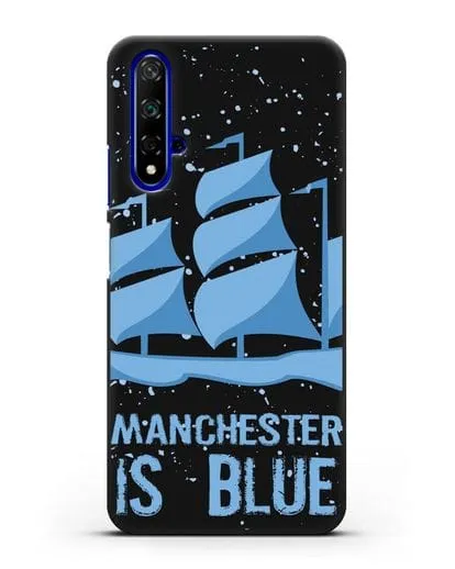Чехол с рисунком и надписью Manchester is Blue силиконовый для Honor 20