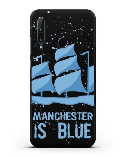 Чехол с рисунком и надписью Manchester is Blue силиконовый для Honor 20e