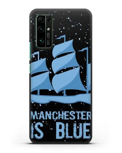 Чехол с рисунком и надписью Manchester is Blue силиконовый для Honor 30