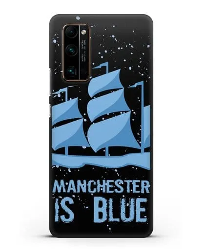 Чехол с рисунком и надписью Manchester is Blue силиконовый для Honor 30 Pro Plus