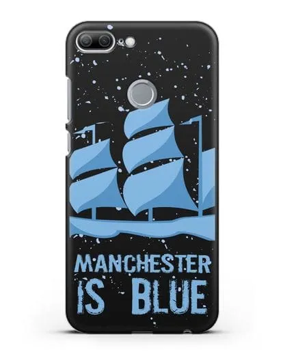Чехол с рисунком и надписью Manchester is Blue силиконовый для Honor 9 Lite