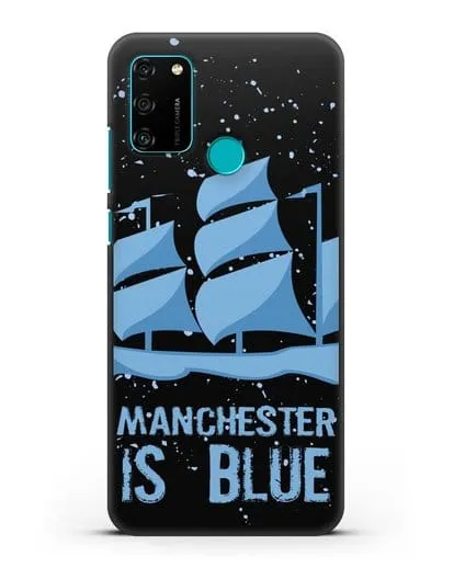 Чехол с рисунком и надписью Manchester is Blue силиконовый для Honor 9A