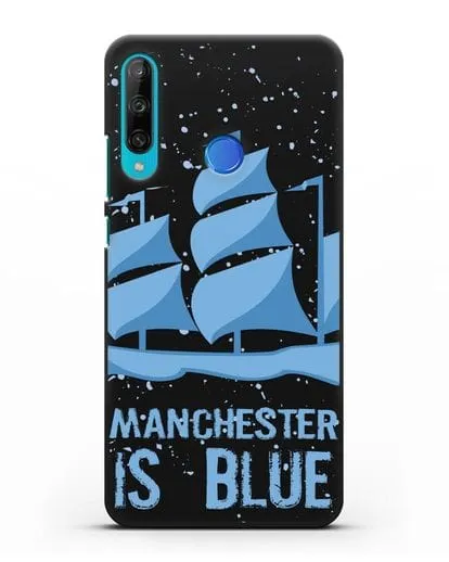 Чехол с рисунком и надписью Manchester is Blue силиконовый для Honor 9C