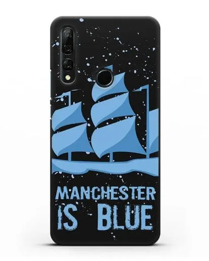 Чехол с рисунком и надписью Manchester is Blue силиконовый для Honor 9X