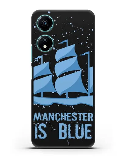 Чехол с рисунком и надписью Manchester is Blue силиконовый для Honor X5 Plus