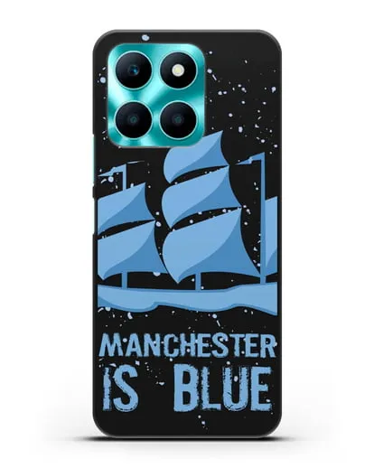 Чехол с рисунком и надписью Manchester is Blue силиконовый для Honor X6a