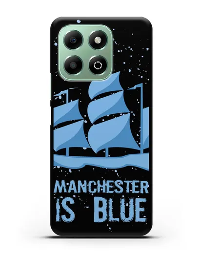 Чехол с рисунком и надписью Manchester is Blue силиконовый для Honor X6b