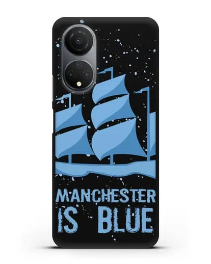Чехол с рисунком и надписью Manchester is Blue силиконовый для Honor X7