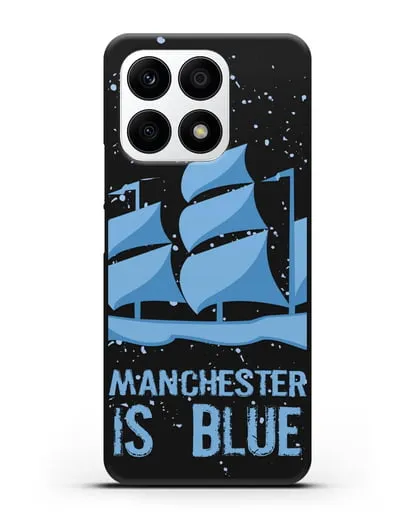 Чехол с рисунком и надписью Manchester is Blue силиконовый для Honor X8a