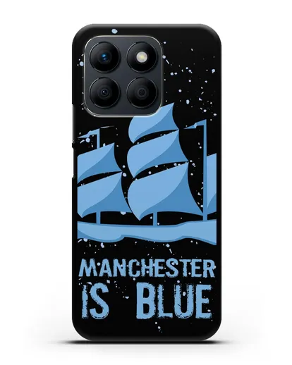 Чехол с рисунком и надписью Manchester is Blue силиконовый для Honor X8b