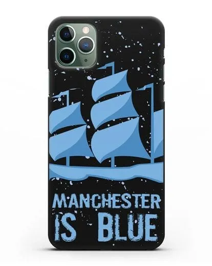 Чехол с рисунком и надписью Manchester is Blue силиконовый для iPhone 11 Pro Max