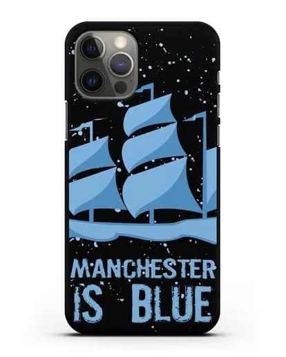 Чехол с рисунком и надписью Manchester is Blue силиконовый для iPhone 12 Pro