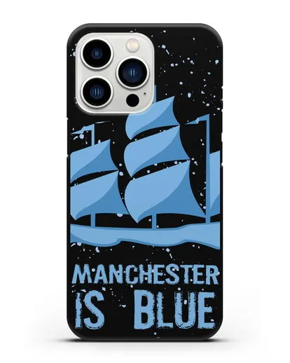 Чехол с рисунком и надписью Manchester is Blue силиконовый для iPhone 13 Pro