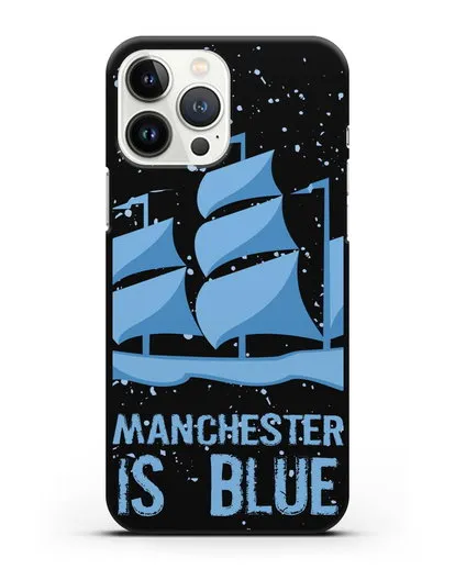 Чехол с рисунком и надписью Manchester is Blue силиконовый для iPhone 13 Pro Max