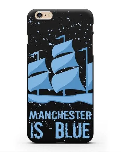 Чехол с рисунком и надписью Manchester is Blue силиконовый для iPhone 6s Plus