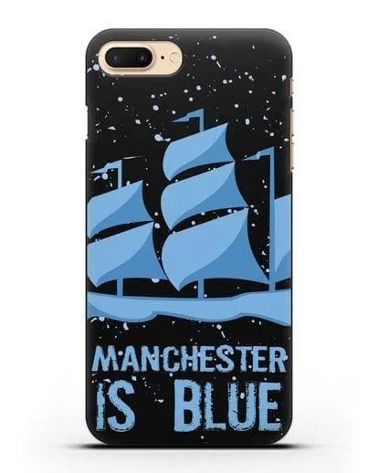 Чехол с рисунком и надписью Manchester is Blue силиконовый для iPhone 7 Plus
