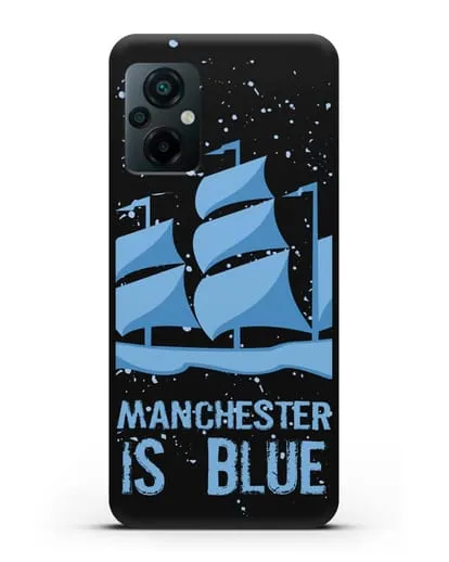Чехол с рисунком и надписью Manchester is Blue силиконовый для Xiaomi Poco M5
